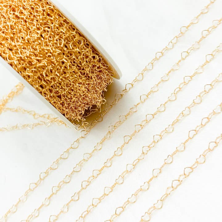 Tresor Jewelry Inc. - Wholesale Link & Chain Necklace - V233GF. 14k Gold Filled Heart Link Chain