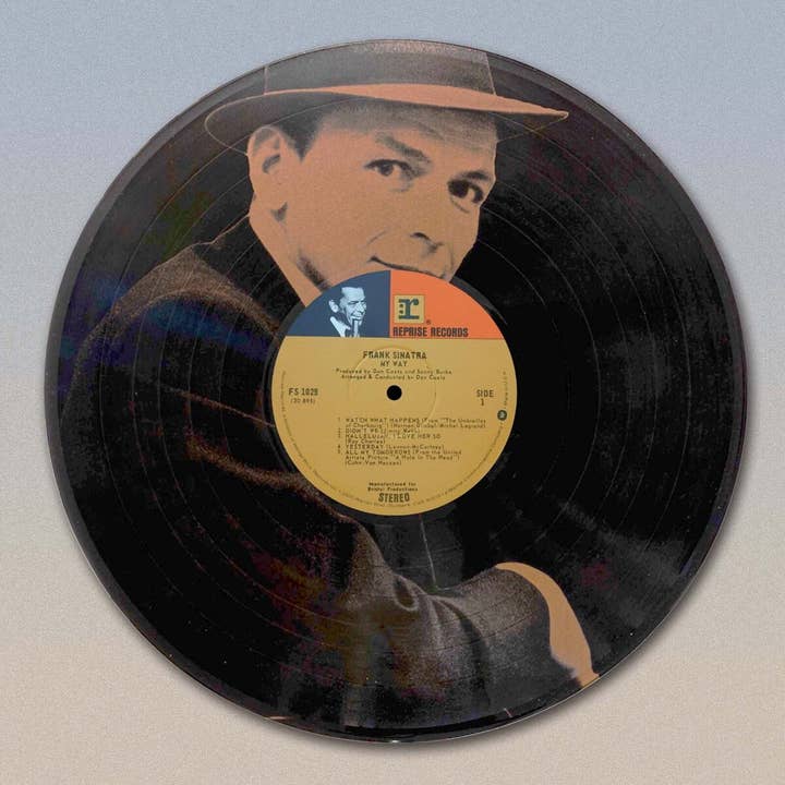 Gold Record Outlet - Wholesale Wall Accent - Frank Sinatra My Way 12" Black Vinyl Lp Laser Etched Wall Ar