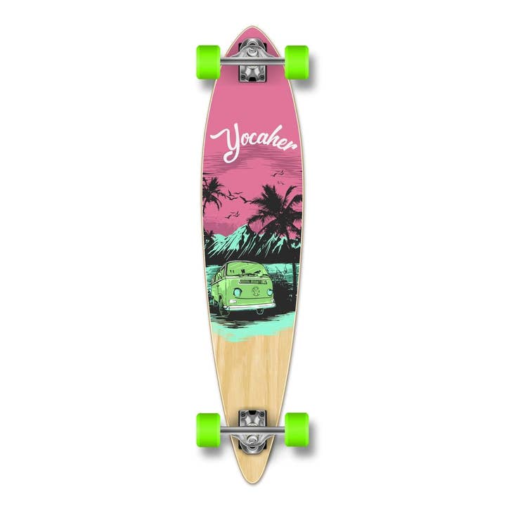 Yocaher Pintail - Longboard completo, serie VW, colore: Rosa per la vendita all'ingrosso da parte di Yocaher Skateboards