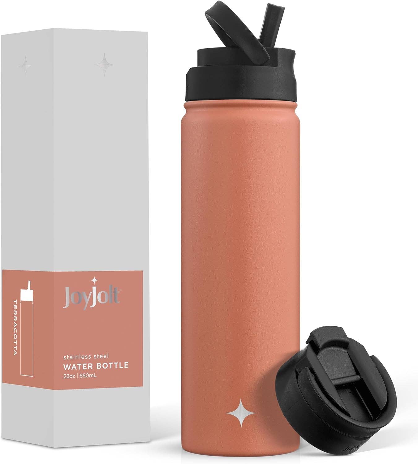 JoyJolt – Garrafa de água por atacado – Garrafa térmica colorida de aço inoxidável - 650 ml25