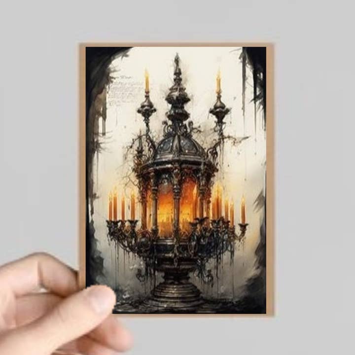 Set of 9 Gothic Decoupage Greeting Cards - Spooky Candles for wholesale by Slightly Askew Art