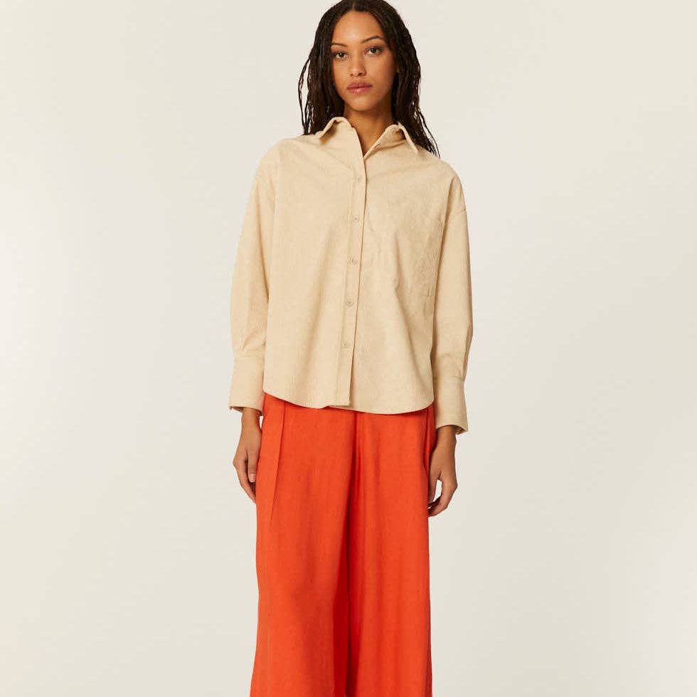 Pepaloves - Wholesale Button Down Shirt - Women's - CAMISA PANA BEIGE0