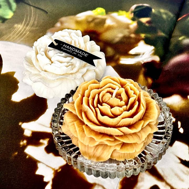 Art de cire de fleur - Duo - Voile Blanc & Crépuscule d'Ambre pour la vente par Zenaural