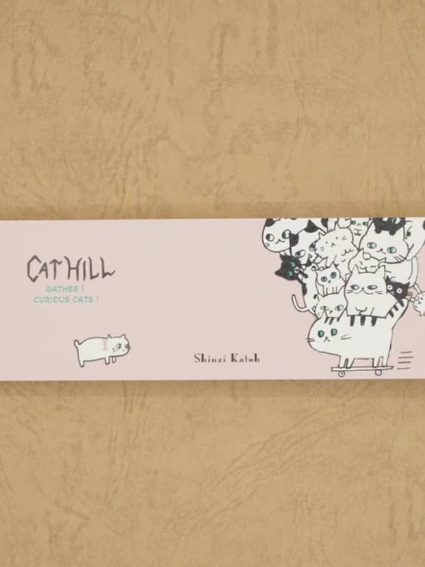 Bloc-notes mince cadeau, papeterie japonaise Cat Hill rose pour la vente par 「FUNJI」In Japan