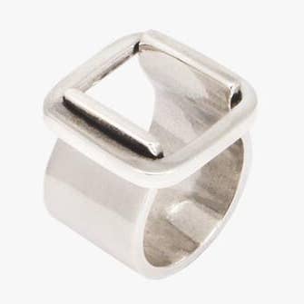 Anneau à bande ouverte épaisse maintenu par un clip carré pour la vente par CXC