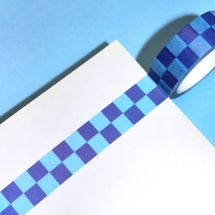 New Heights Studio - Wholesale Washi Tape - "Checkered Blueberry" Y2K Aesthetic Checkerboard Washi Tape