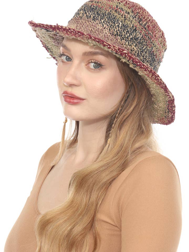 Good Vibrations Hemp-Ctn Sun Hat for wholesale by Lakhays Collection Inc.