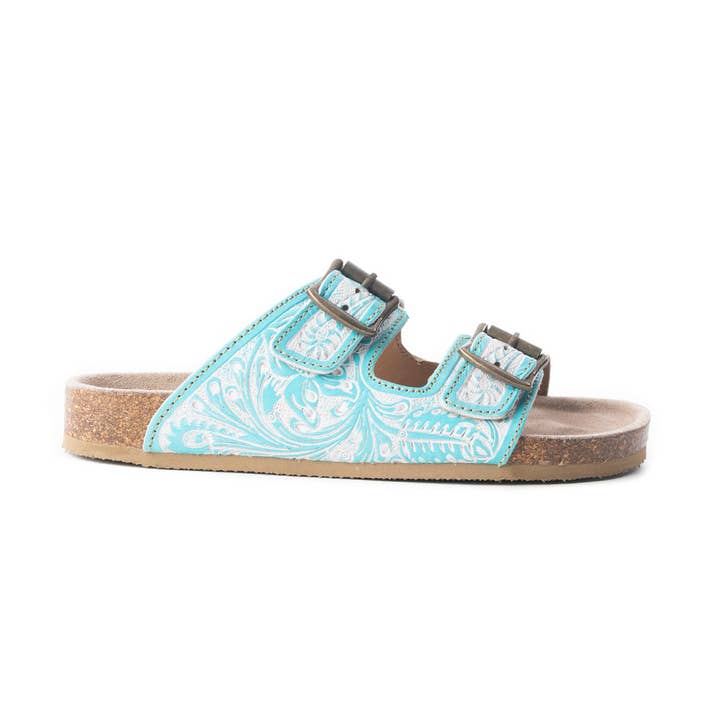 Turquoise Trail Birks In Turquoise & White for wholesale by Myra Bag
