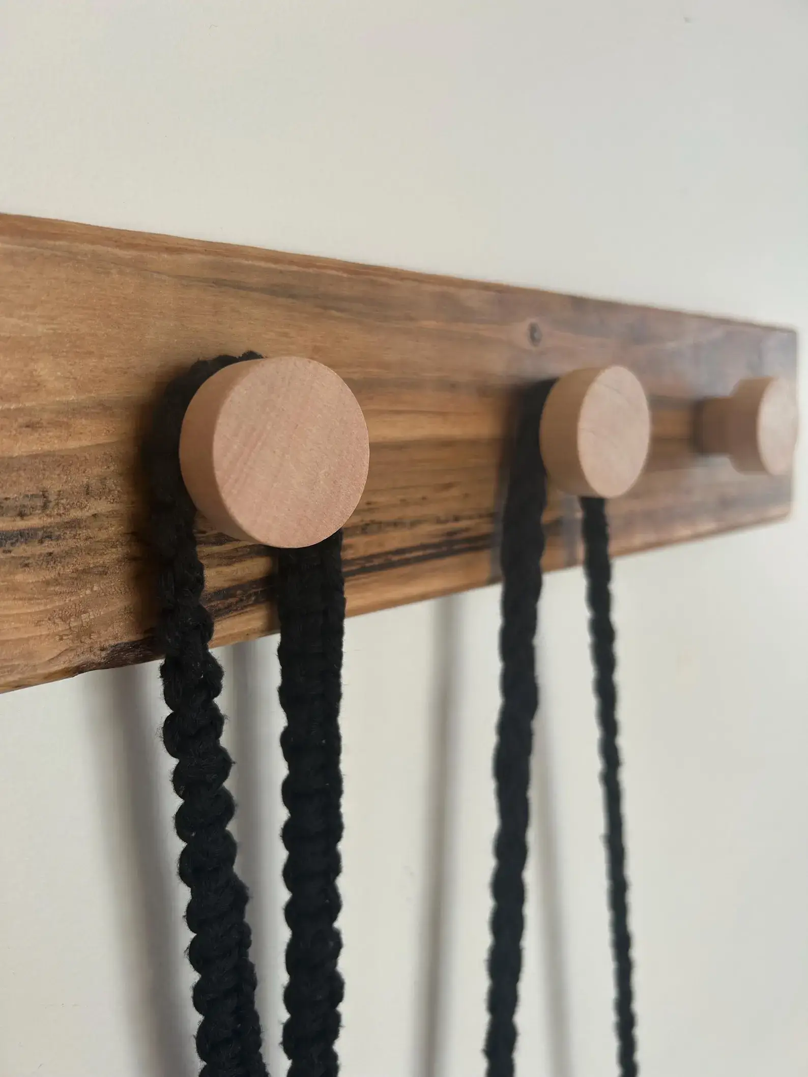 Atelier HM Design - Wholesale Wall Hook - Bathroom wall hook, natural wood holder, 20 inches5