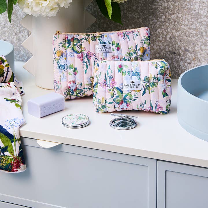 Sanctuary Studio - Wholesale Make-up/cosmetic bag - Cherie Quilted Cosmetic Bag-Pink Floral1
