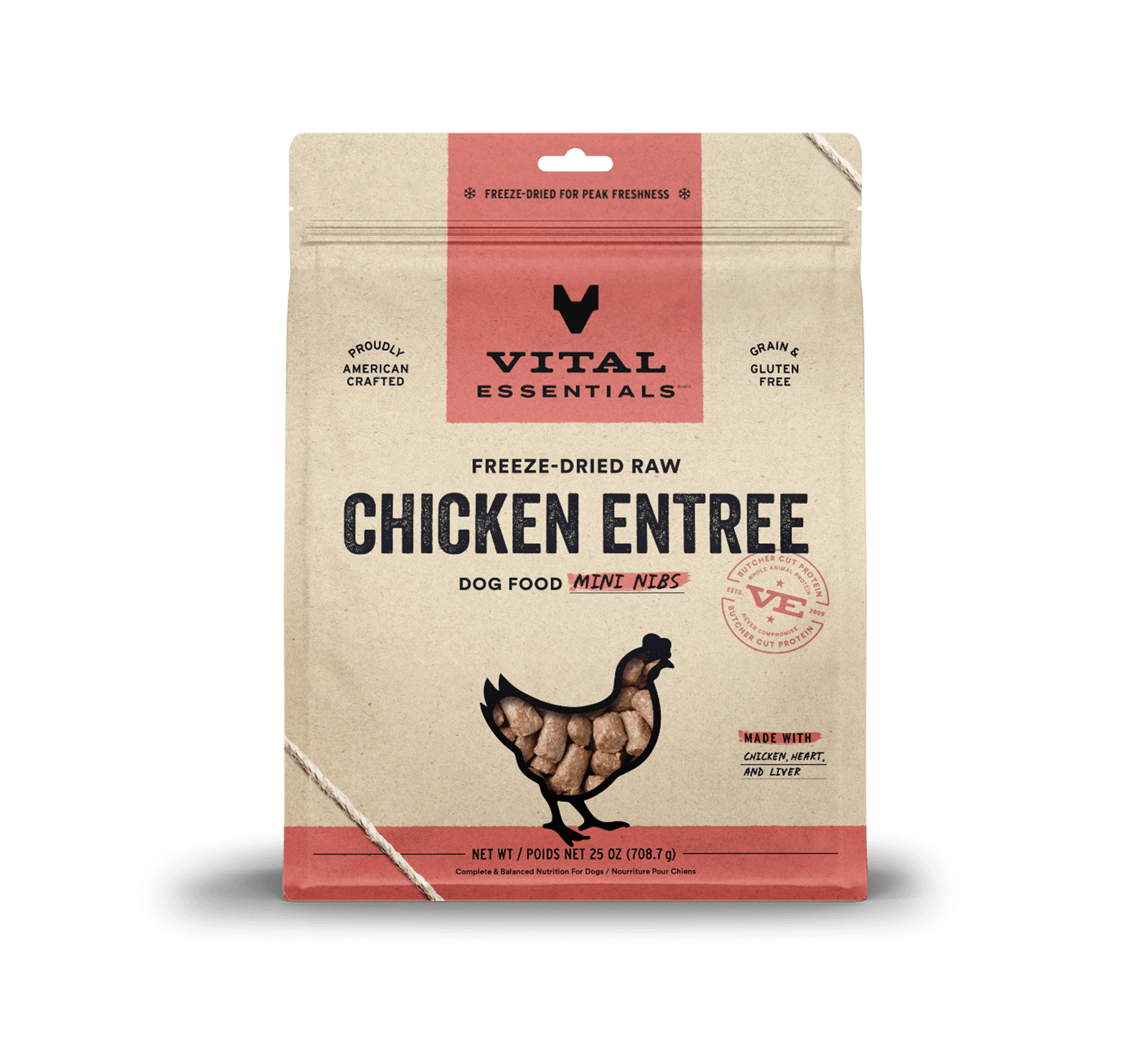 Pet Palette Distribution - Wholesale Pet Food - Dog - Vital Essentials Raw Chicken FD Dog Food Mini Nibs 25 oz2