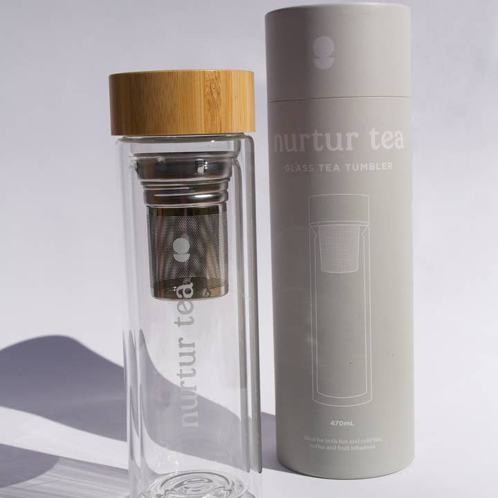 Nurtur Tea - Wholesale Tea strainer/infuser - 3 in 1 Glass Tea Bottle with Infuser0