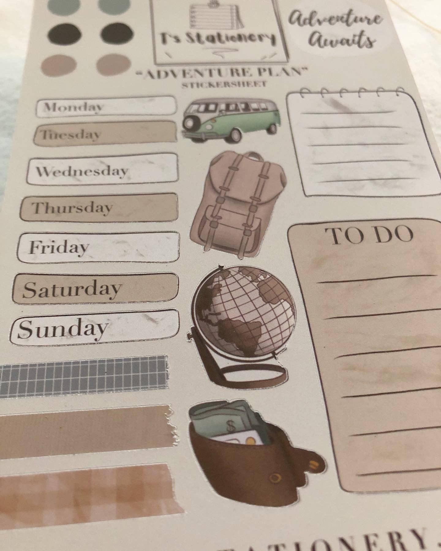 T's Stationery - Wholesale Sticker - "Adventure Plan" Sticker Sheet4