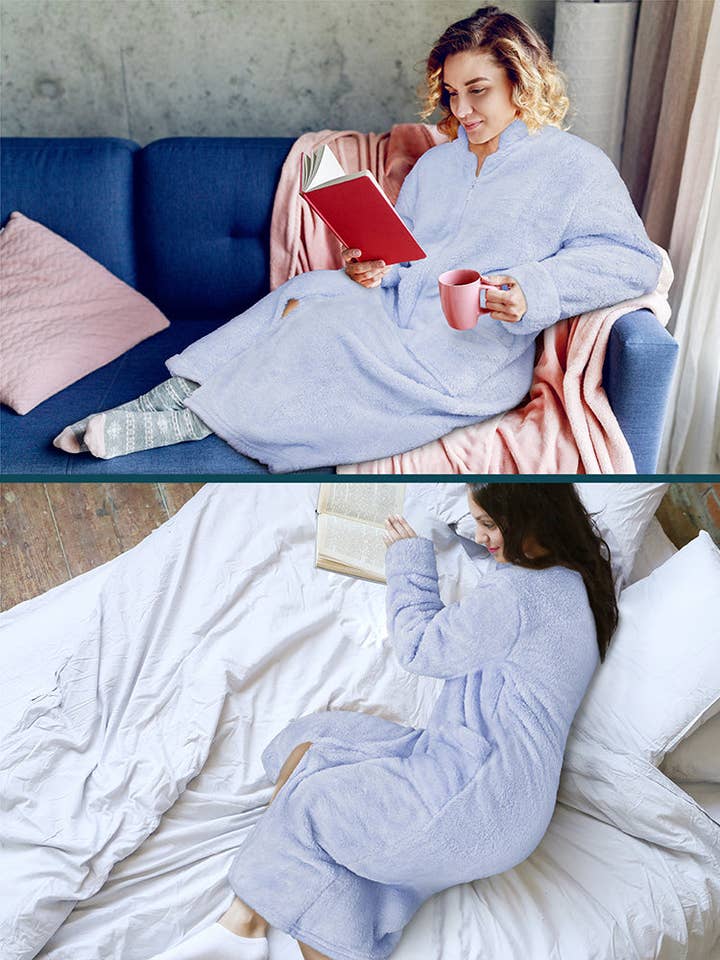 Pavilia - Wholesale Robe - Women's - Women's Sherpa Housecoat Zipper Robe33