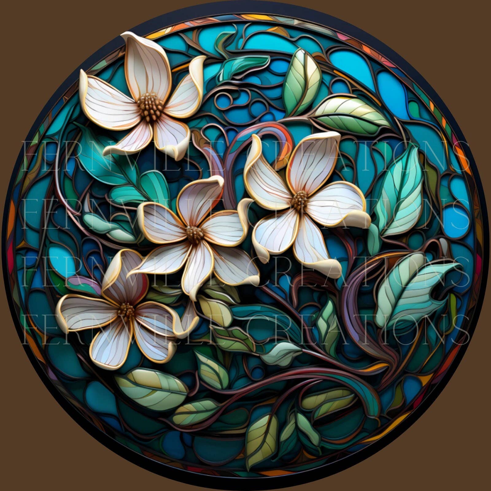 Fernville Creations - Wholesale Coasters - Magnolias Ceramic Coaster with Cork Back for Home Decor1