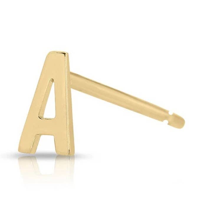 14 Karat Gold Blockschrift Initiale Stud für den Großhandel von Love Me Knots Hawaii
