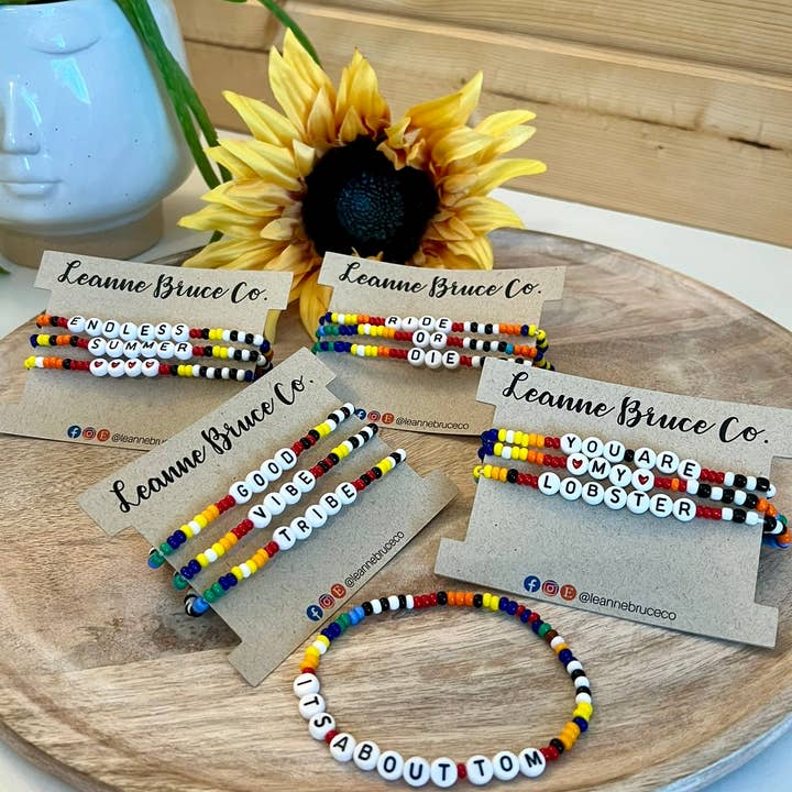 Leanne Bruce Co. - Wholesale Jewelry Set - Bracelet Sets of 3 Stretchy Little Words Mantra CHEEKY TOO