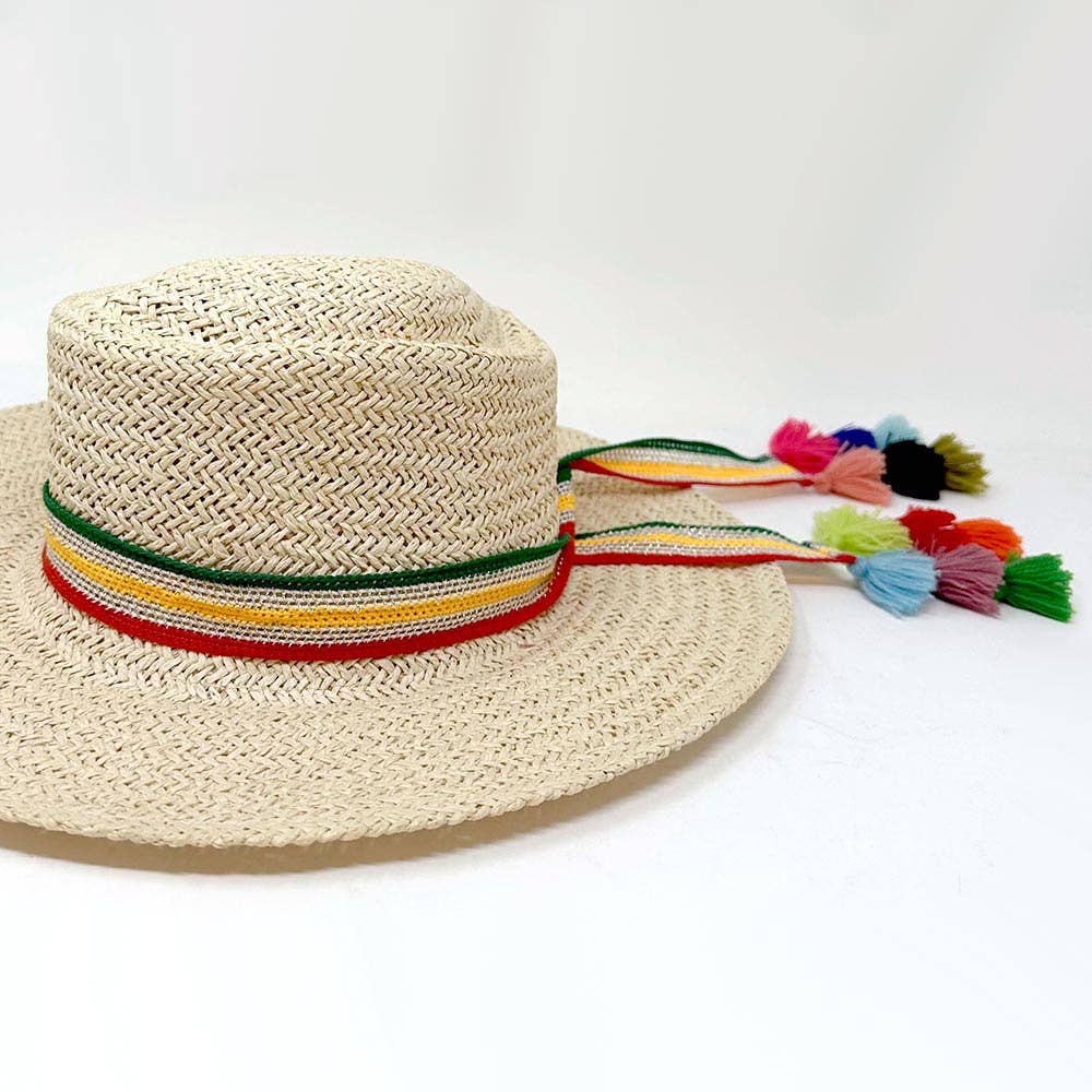Sensibling Corp. – wholesale Hat accessory – Women's – Striped Crochet Tassel Tip Hat Band18