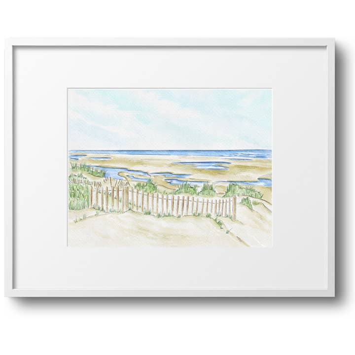 Mayflower Beach Dennis, MA Kunstdruk van Cape Cod - 8x10 in voor wholesale door WonderfullyWrittenCo