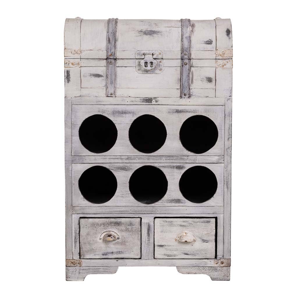 Creaciones Meng - Wholesale Bottle Rack/Holder - Wooden bottle chest with chest and hole for 6 bottles2