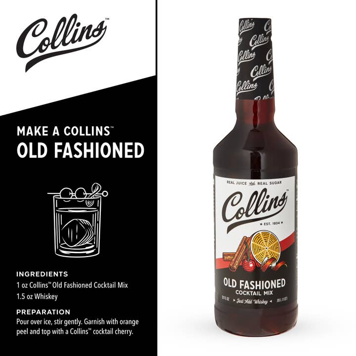 Collins - Wholesale DIY Beer/Alcohol Kit - All-in-1 Old Fashioned Whiskey Cocktail Kit - Set of 4