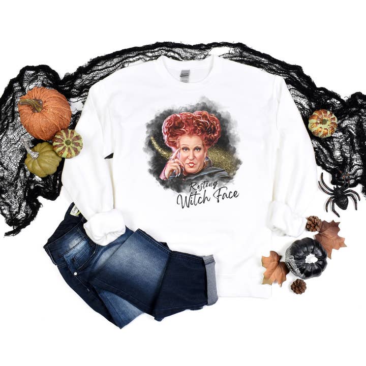 Hocus Pocus | Resting Witch Face | Halloween Fall | Crewneck for wholesale by Wild Indigo