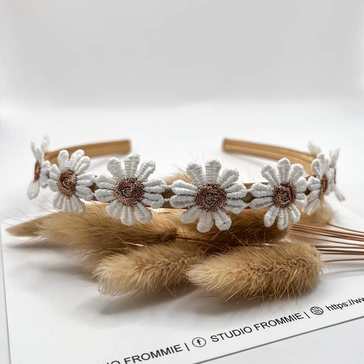Studio Frommie - Wholesale Fashion Headband - Kids - Bronze flower tiara0