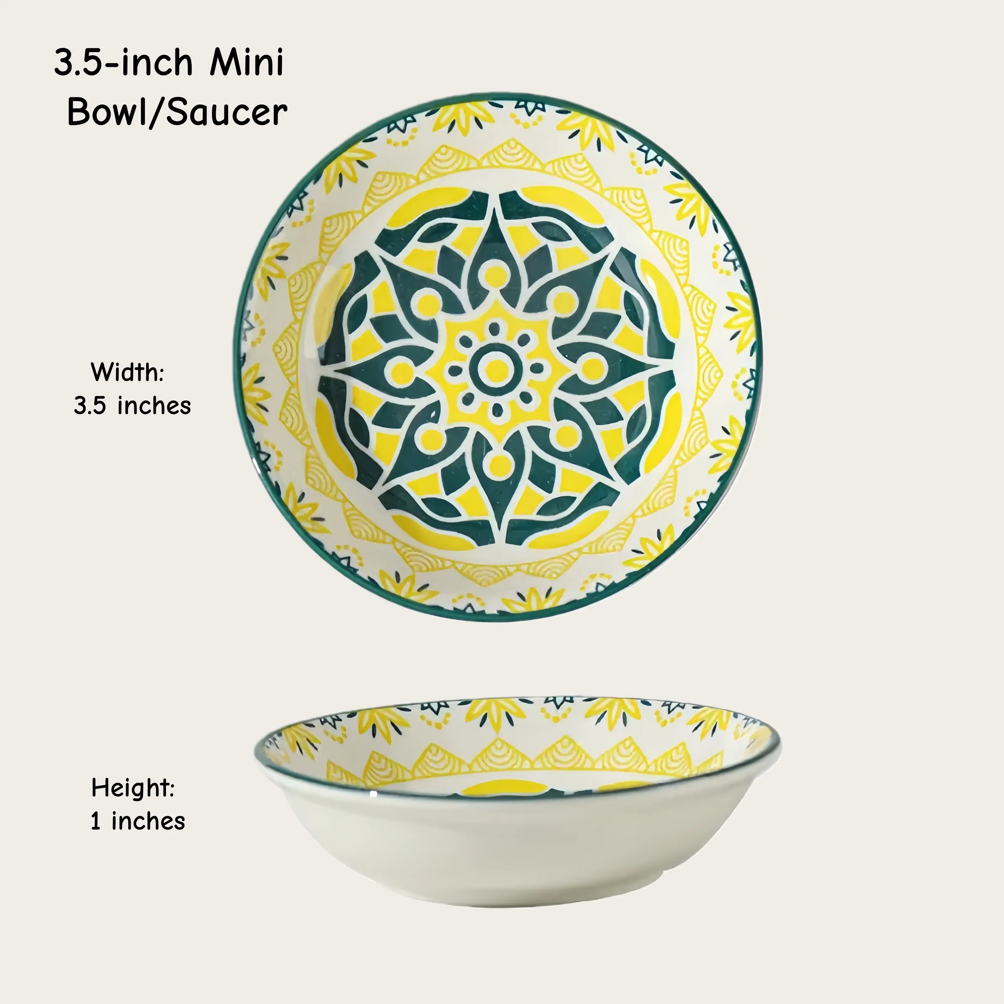 Otterware - Vente Bols à condiments/sauces - Plats à trempette en céramique style marocain (6 styles)10