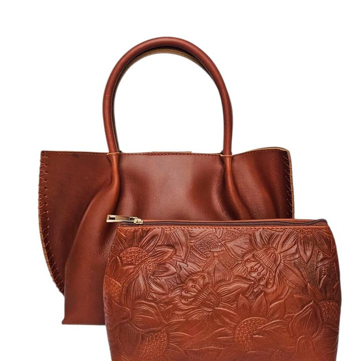 MBH Leather - Wholesale Top Handle Bag - Women's - The Amara Handbag - Brown
