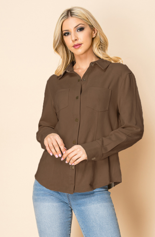 W.A.Y. --Wonderful And Young - Vendita all'ingrosso Camicia - Donna - Camicia a pressione in pelle scamosciata W.A.Y 15