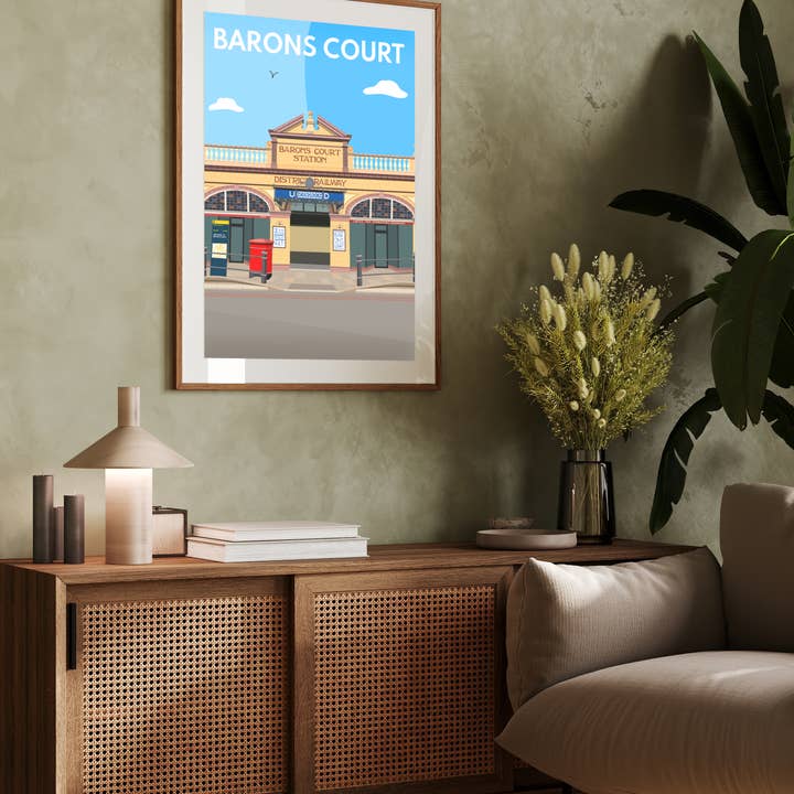 Barons Court Station, London - Art Print for wholesale by JezzzDesigns