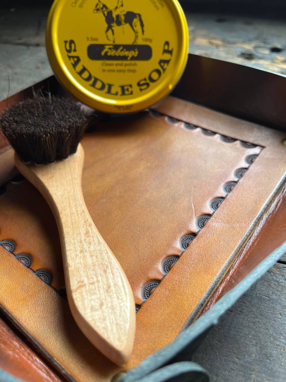 Sage Grouse Leather - Vente Plateaux décoratifs - Plateau en cuir estampé à bordure 9x7 Western Catchall Valet5