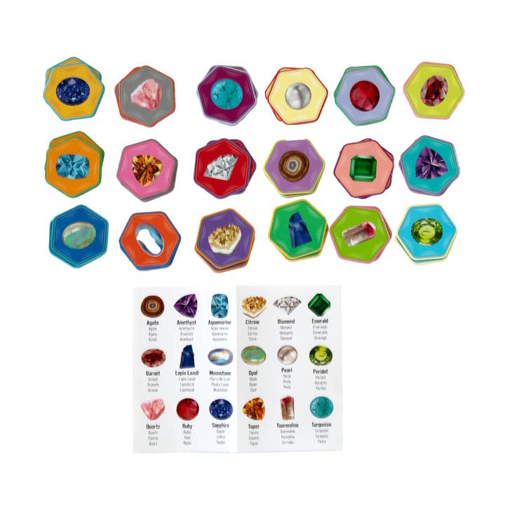 eeBoo - Wholesale Brain Game - Kids - Gemstones Little Memory & Matching Game