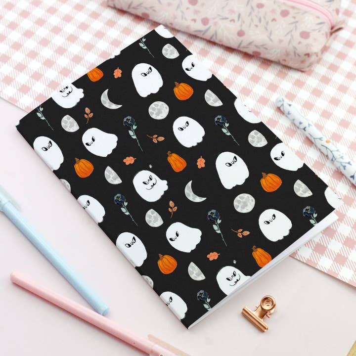 Moonlight Ghosts notebook - Autumn Soft cover notebook for wholesale by My Sweet Paper Card