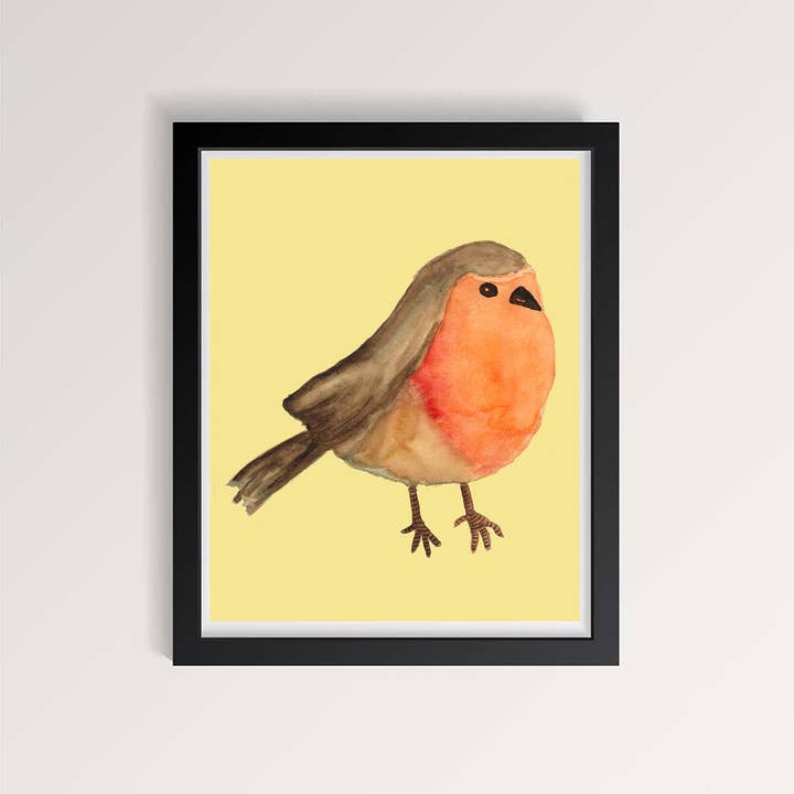 Delightful Robin Print for wholesale by Wild Juniper Art Studio