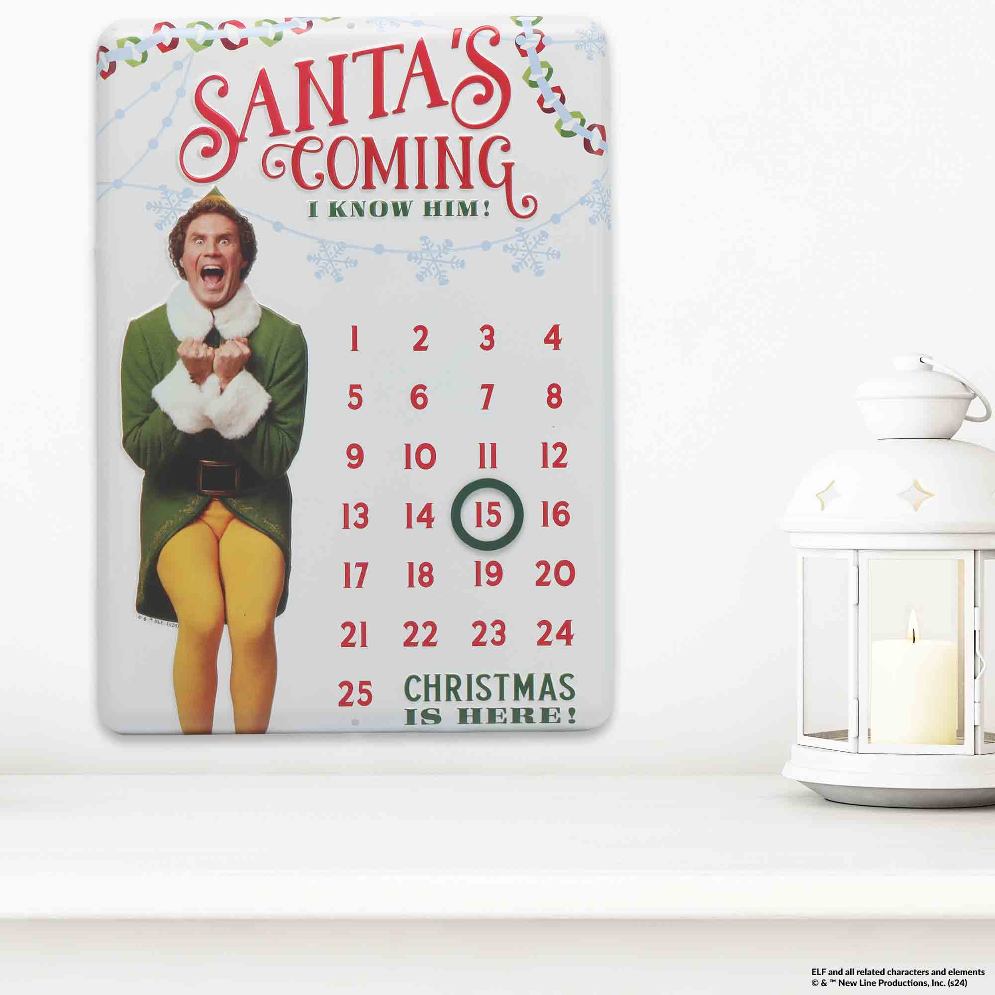 Open Road Brands, LLC - Wholesale Calendar - Elf Christmas Countdown Calendar Metal Sign4