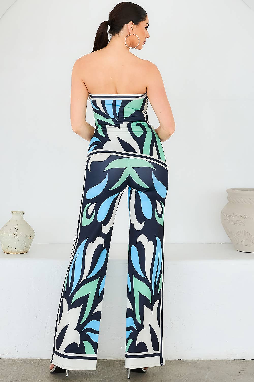 FLÅDE MULTI BT6087-SET_Elastisk stropløs tubetop & bukser sæt for engroshandel på Faire5