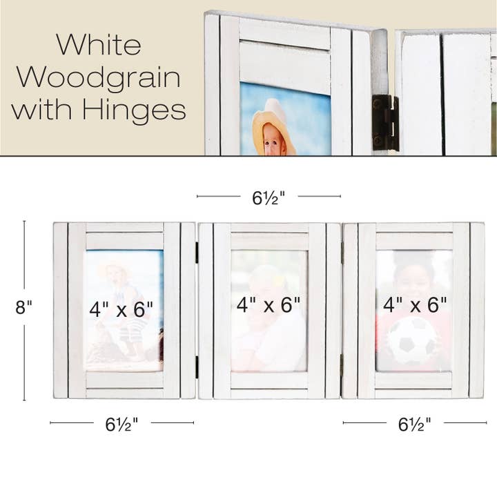 Cadre photo rustique peint à la main pour 3 photos 4 x 6 pour la vente par Excello Global Products