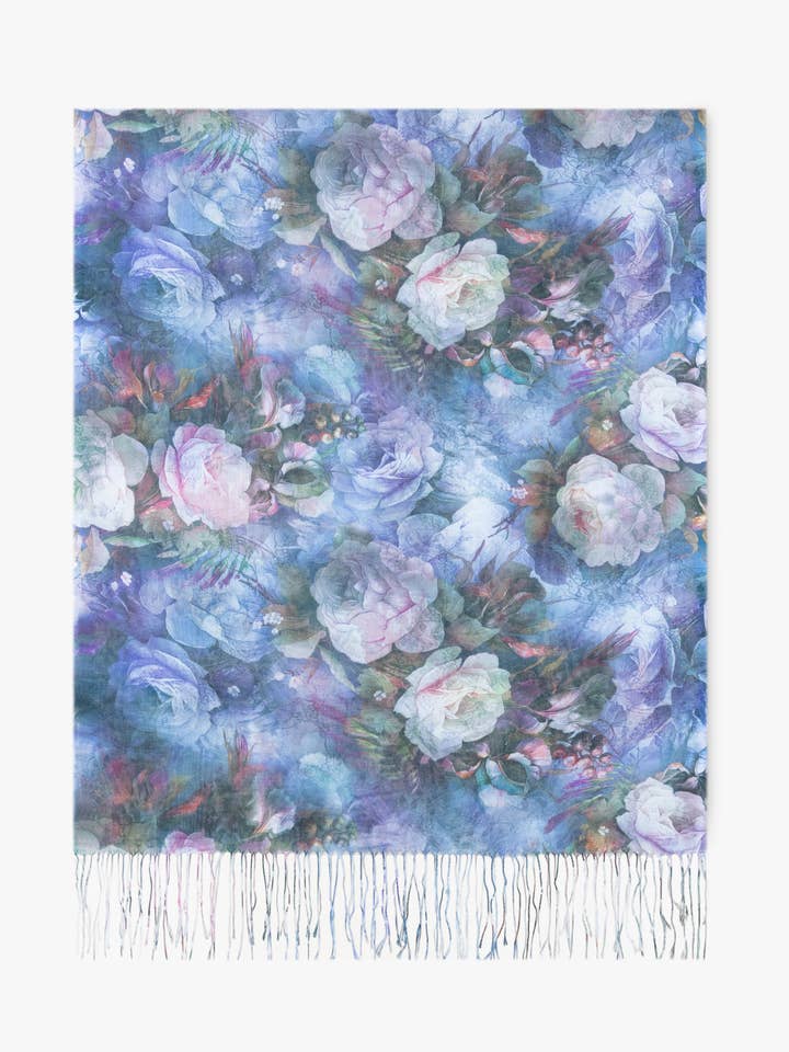 Floral Print Sheer Oblong Scarf for wholesale by Original USA