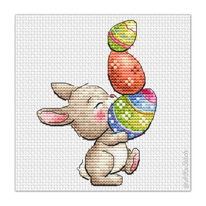 Kit de point de croix Lapin de Pâques 01 pour la vente par AKxStitch