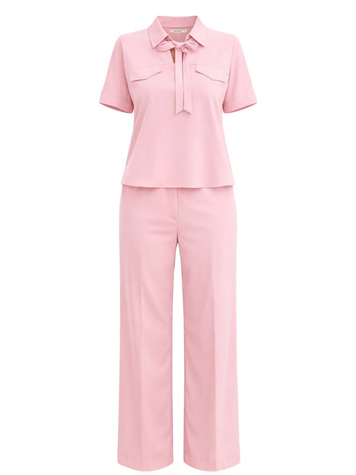 Woven Short Sleeve Dolman Top & Pants Set for wholesale by RIVIR