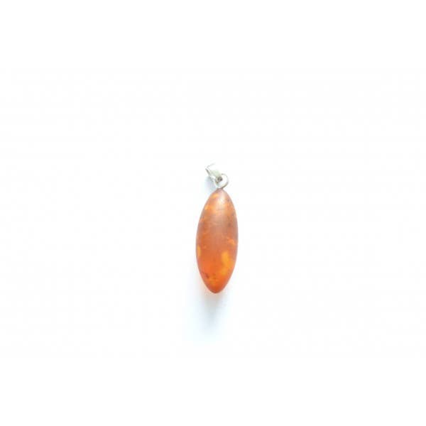Cognac Raw Amber Pendant with 925 Sterling Silver for wholesale by The Natural Amber