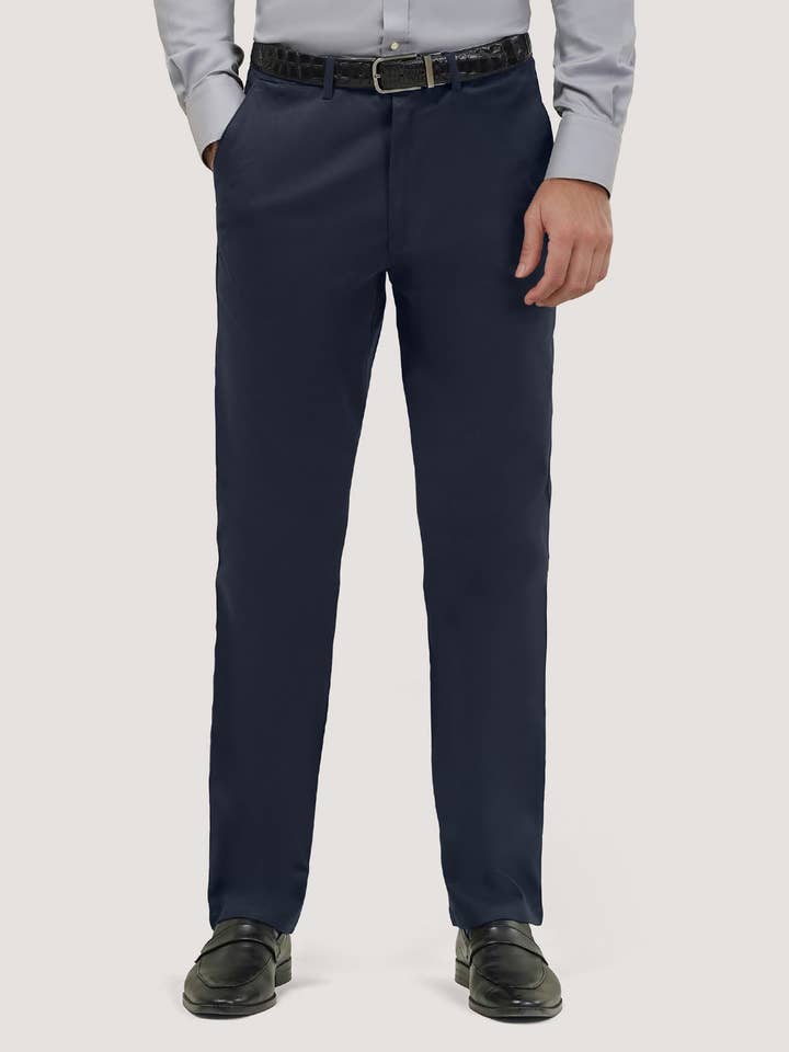 Navy Twill Chino Trouser for wholesale by Brian Oak Limited