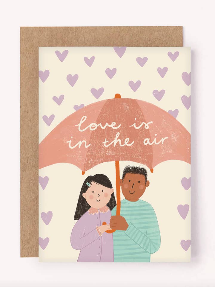 Love Is In The Air Card - Engagement Valentine's Day Cute for wholesale by Lauren Sissons Studio