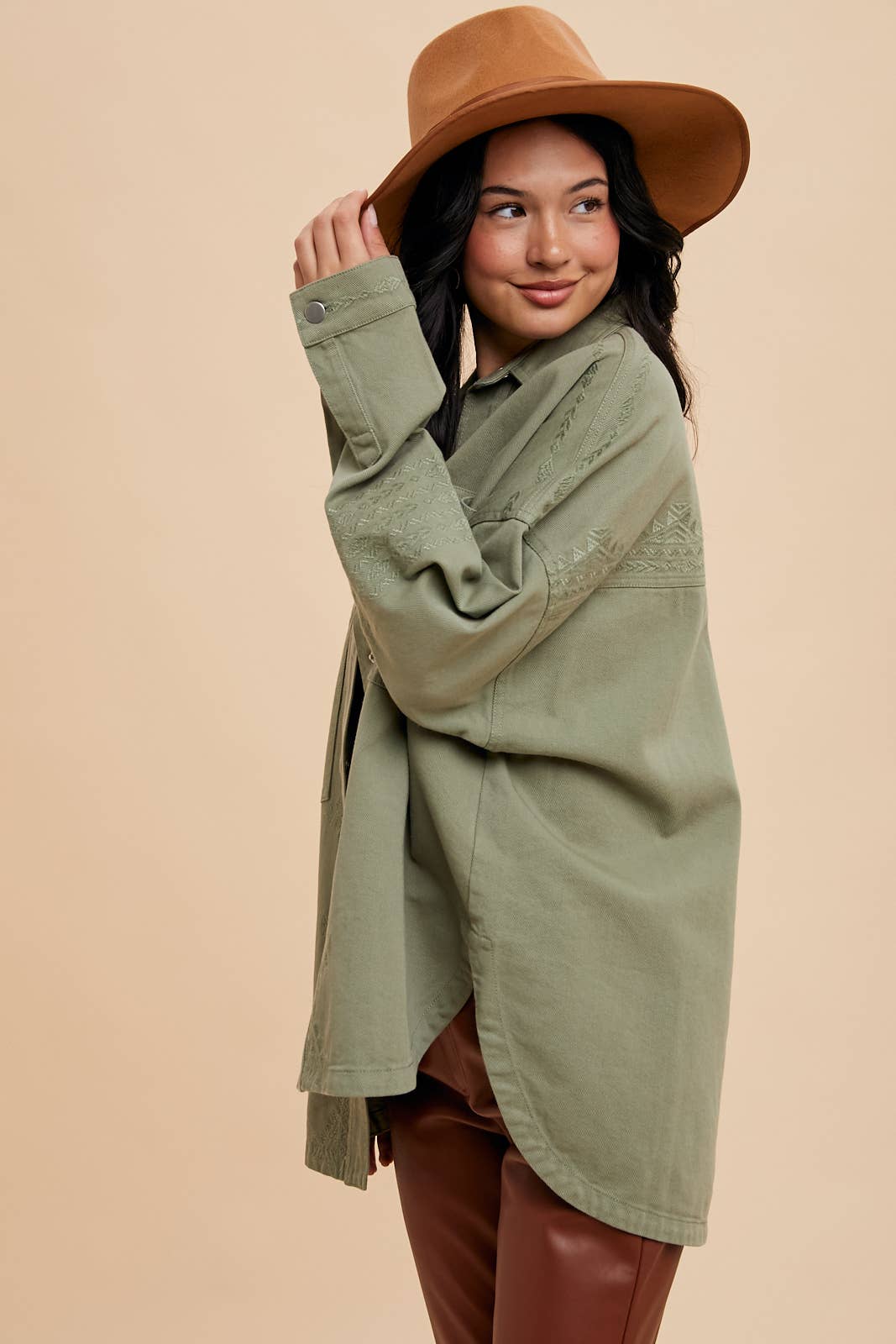 In Loom - Wholesale Shirt Jacket/Shacket - Women's - EMBROIDERED UTILITY SHACKET10