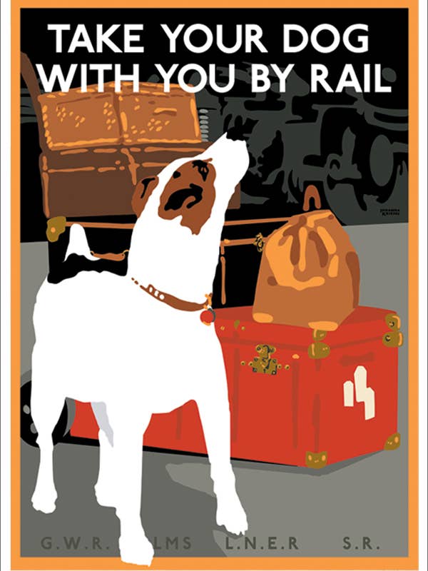 Lámina Dog By Rail para venta al por mayor de Linnea Design