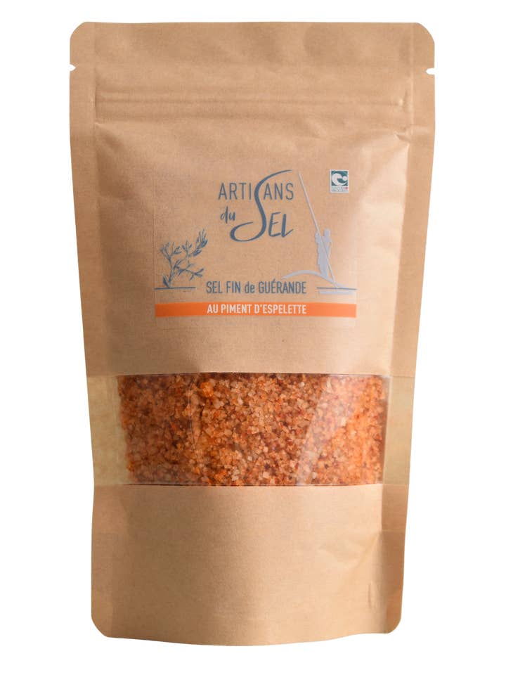 Nachfüllpack Feines Guérande Salz mit Espelette Chili 200 g für den Großhandel von Artisans du sel