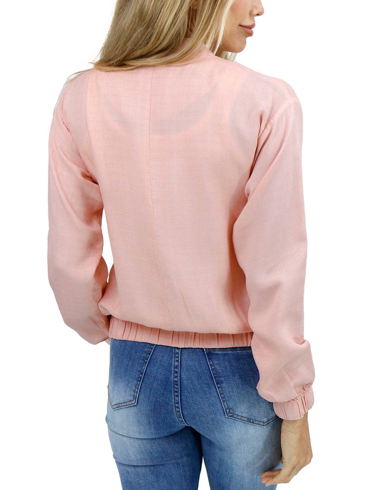 Tencel™ Lyocell Baseball Jacket in Blush for wholesale on Faire8