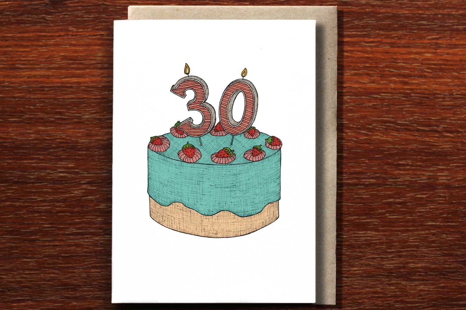 The Nonsense Maker - Wholesale Birthday card - Thirtieth Birthday Cake - Greeting Card