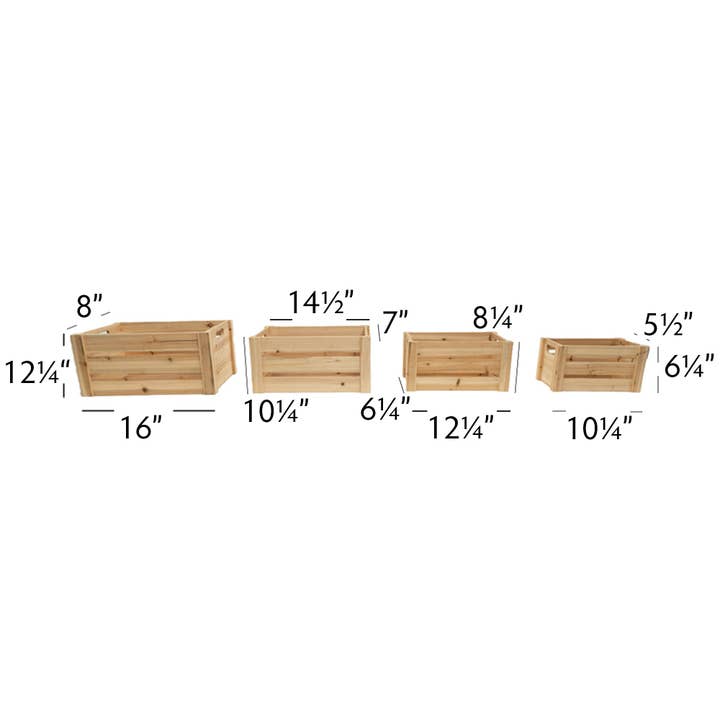 Portofino International Trading, USA - Wholesale Decorative Tabletop Object - Decorative Natural Wood Crate 4 Piece Set1